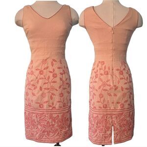 Kay Unger Floral Embroidered Dress Size 2 Pink NWOT